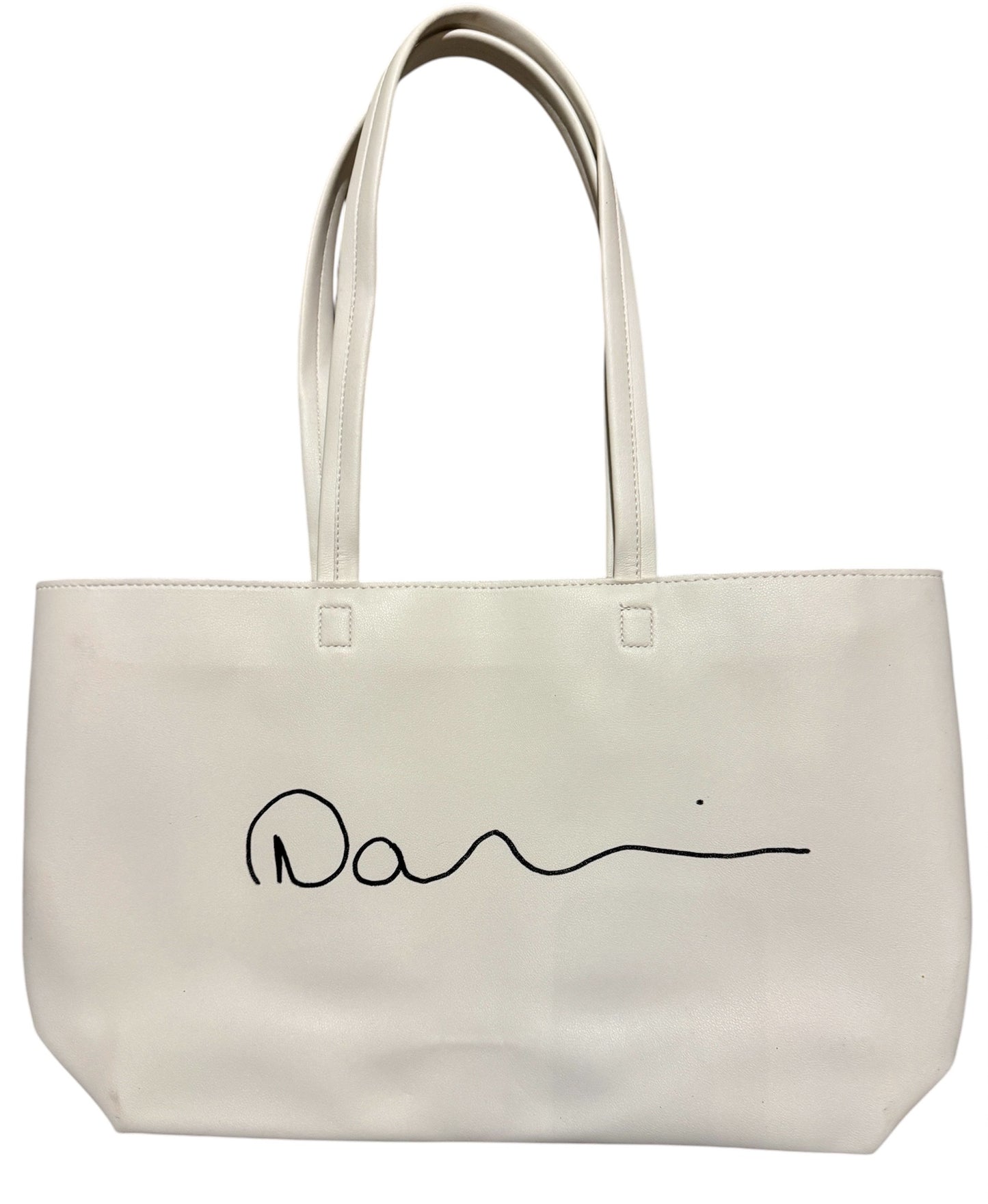Hand-painted Vegan Leather Tote Bag (18.5x11)