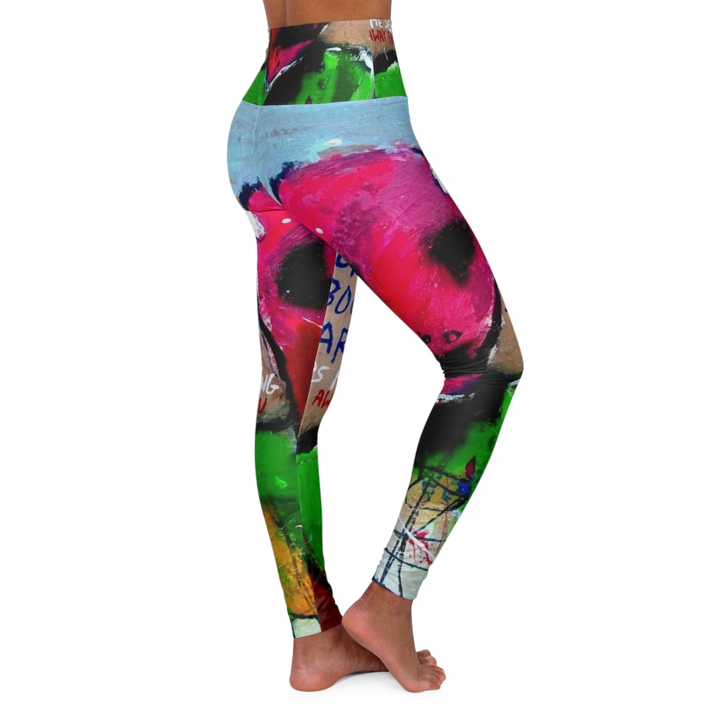 Graffiti High Waisted Yoga Leggings (AOP) by Dani Wilson