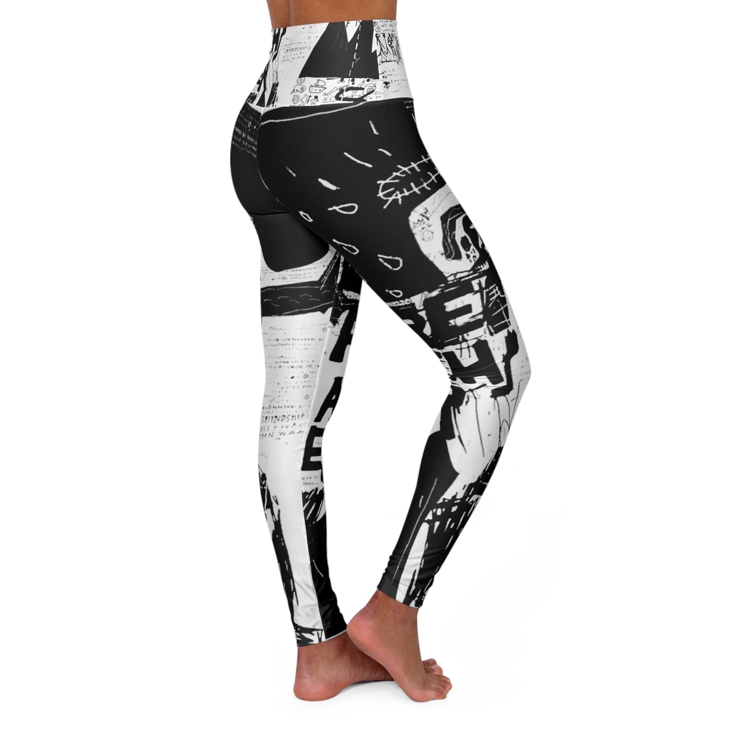 High Waisted Graffiti Yoga Leggings (AOP)