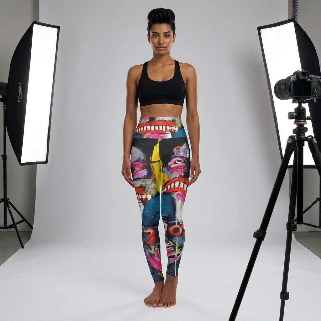High Waisted Yoga Leggings (AOP) by Dani Wilson