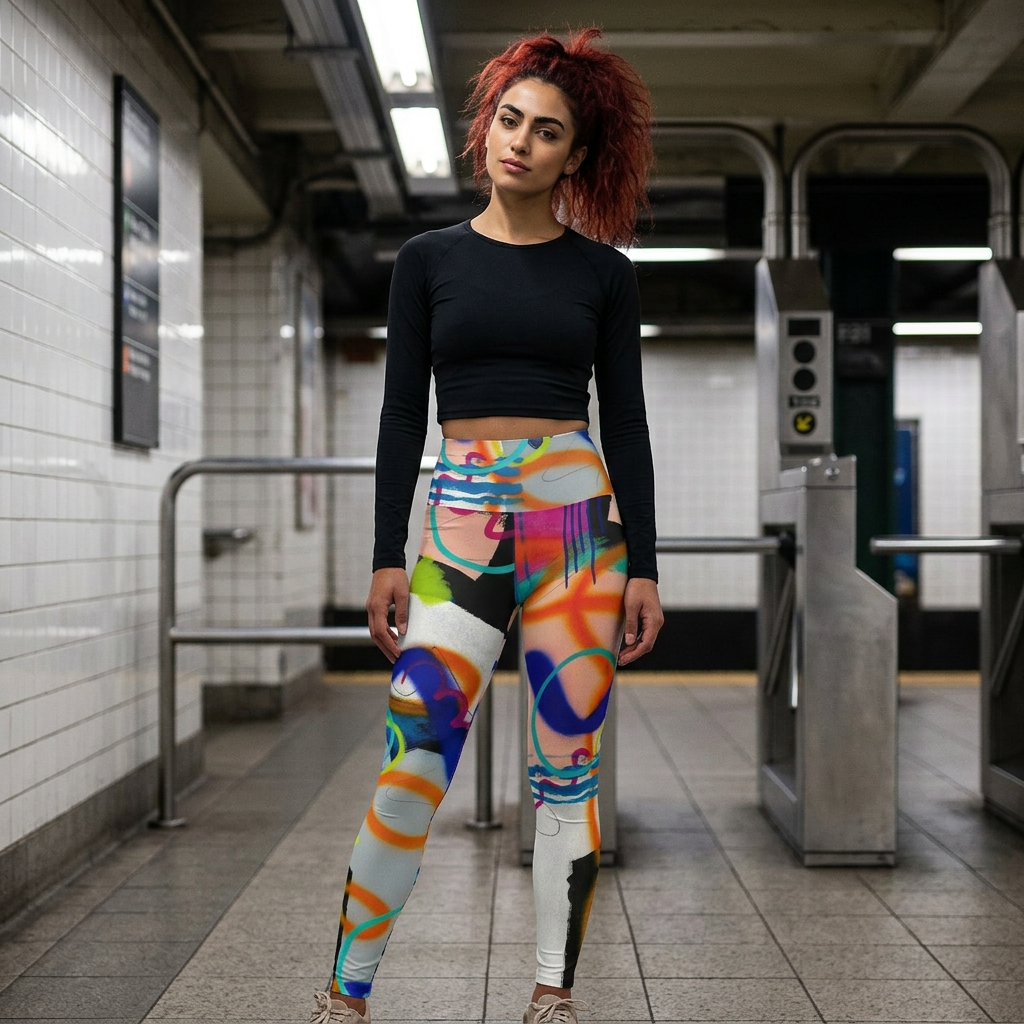 Abstract Art Yoga Leggings (AOP)by Dani Wilson