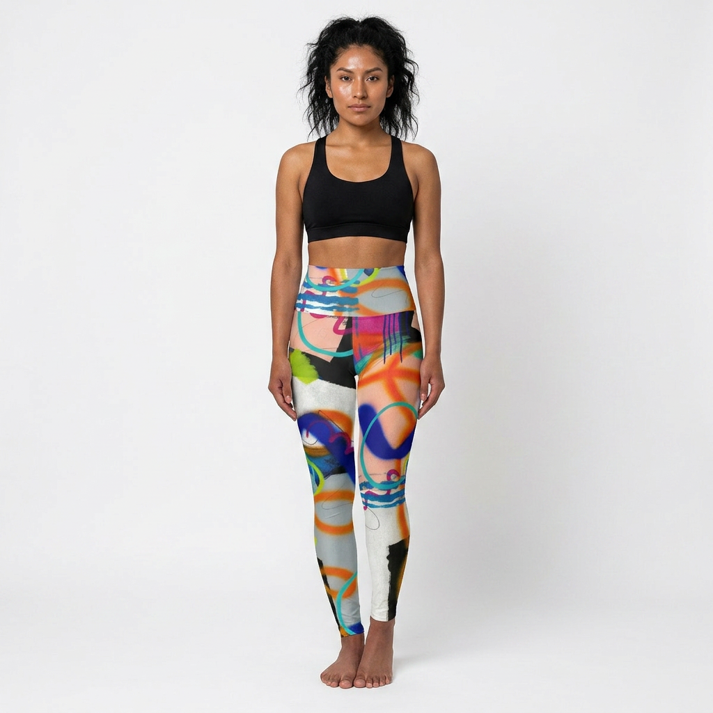 Abstract Art Yoga Leggings (AOP)by Dani Wilson