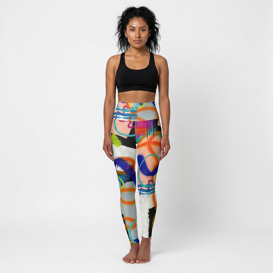 Abstract Art Yoga Leggings (AOP)by Dani Wilson