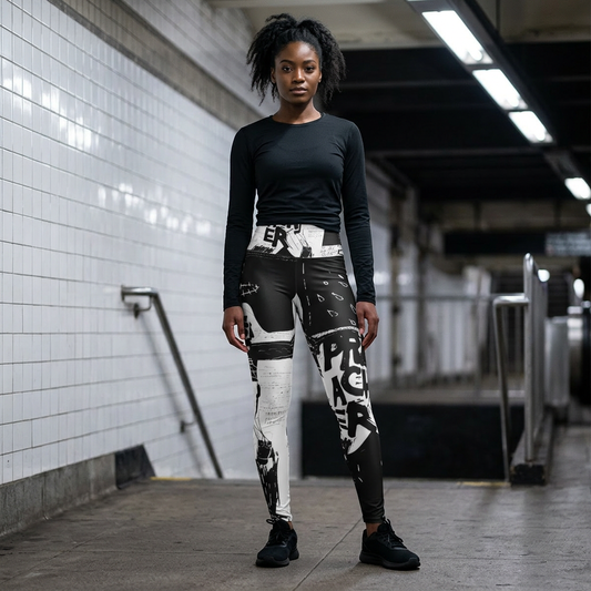 High Waisted Graffiti Yoga Leggings (AOP)