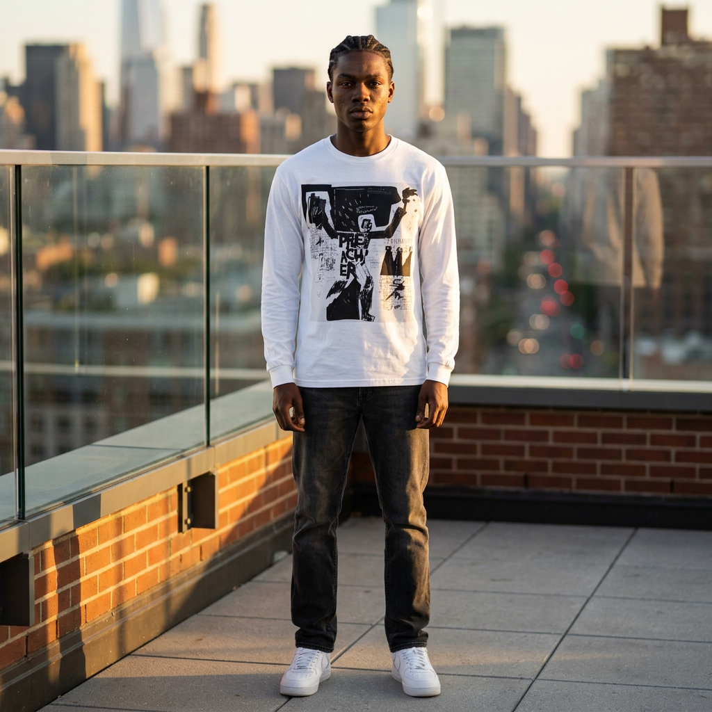 Unisex Graffiti Jersey Long Sleeve Tee by Dani Wilson