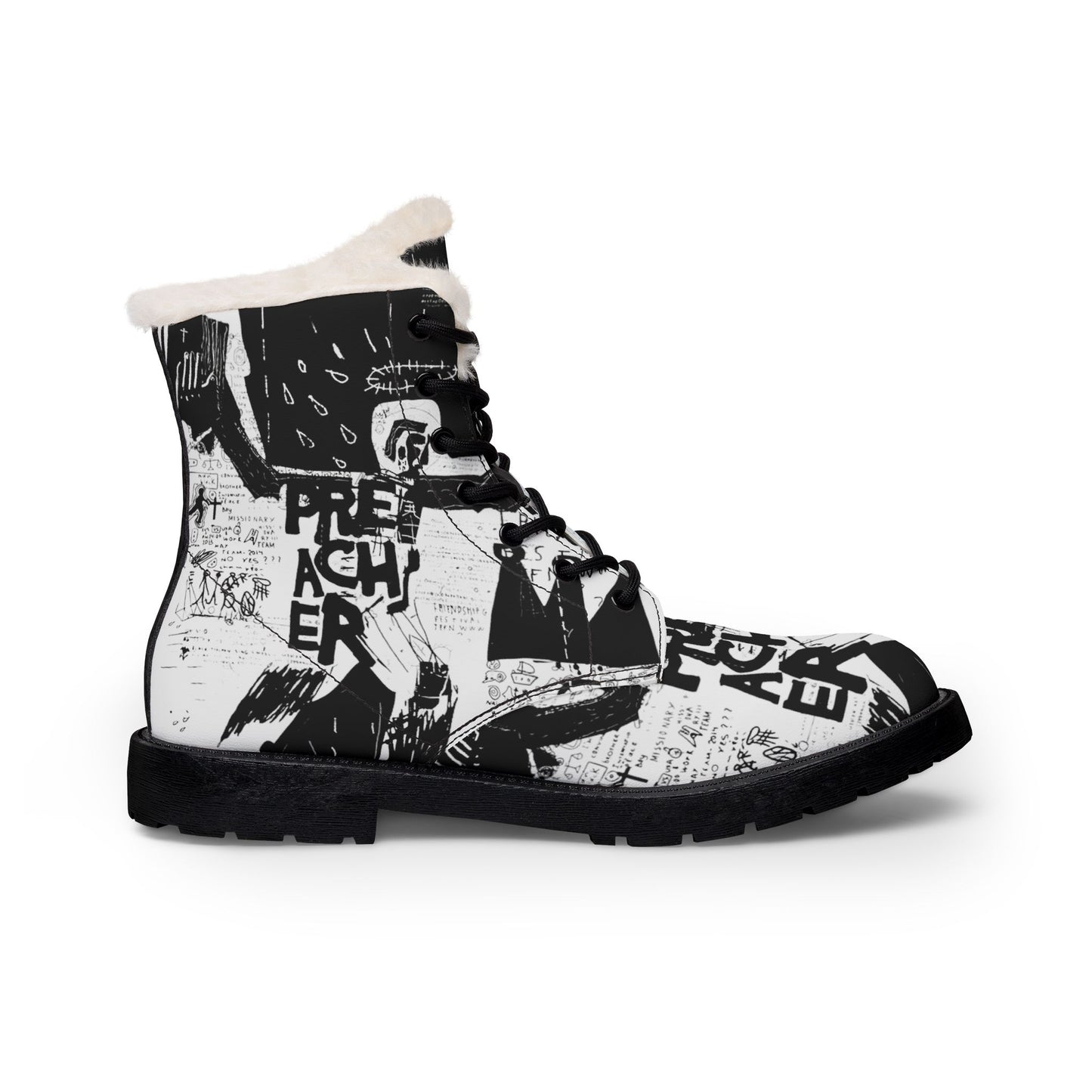 Women's Graffiti Fur and Leather Boots by Dani Wilson