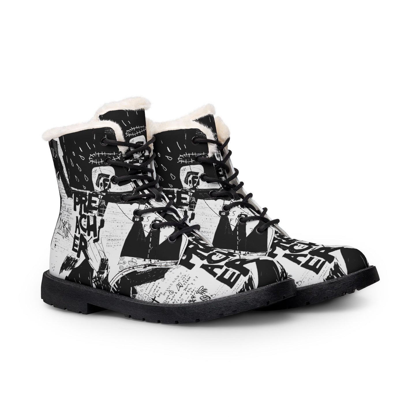 Women's Graffiti Fur and Leather Boots by Dani Wilson