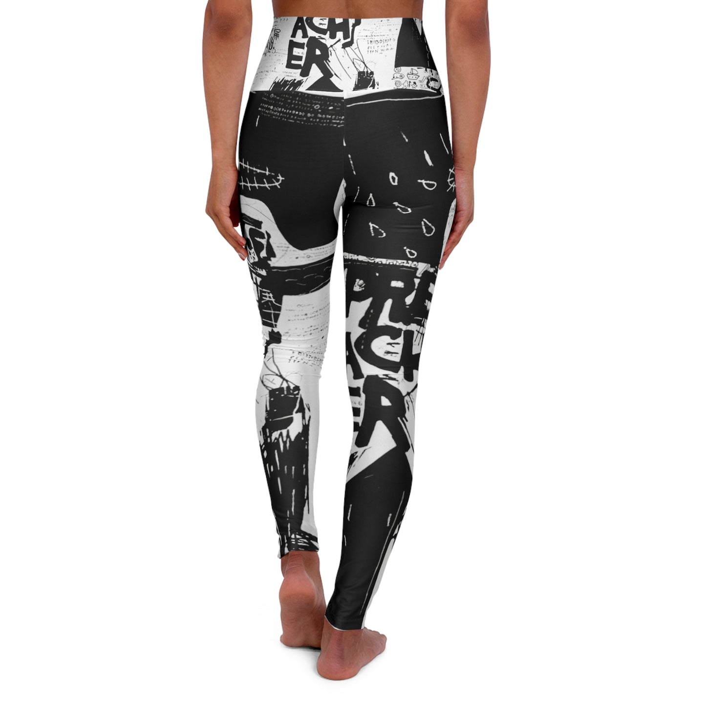 High Waisted Graffiti Yoga Leggings (AOP)