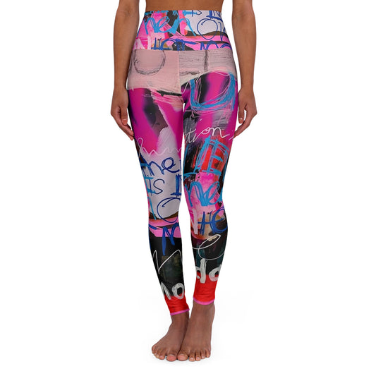 Abstract High Waisted Yoga Leggings (AOP)