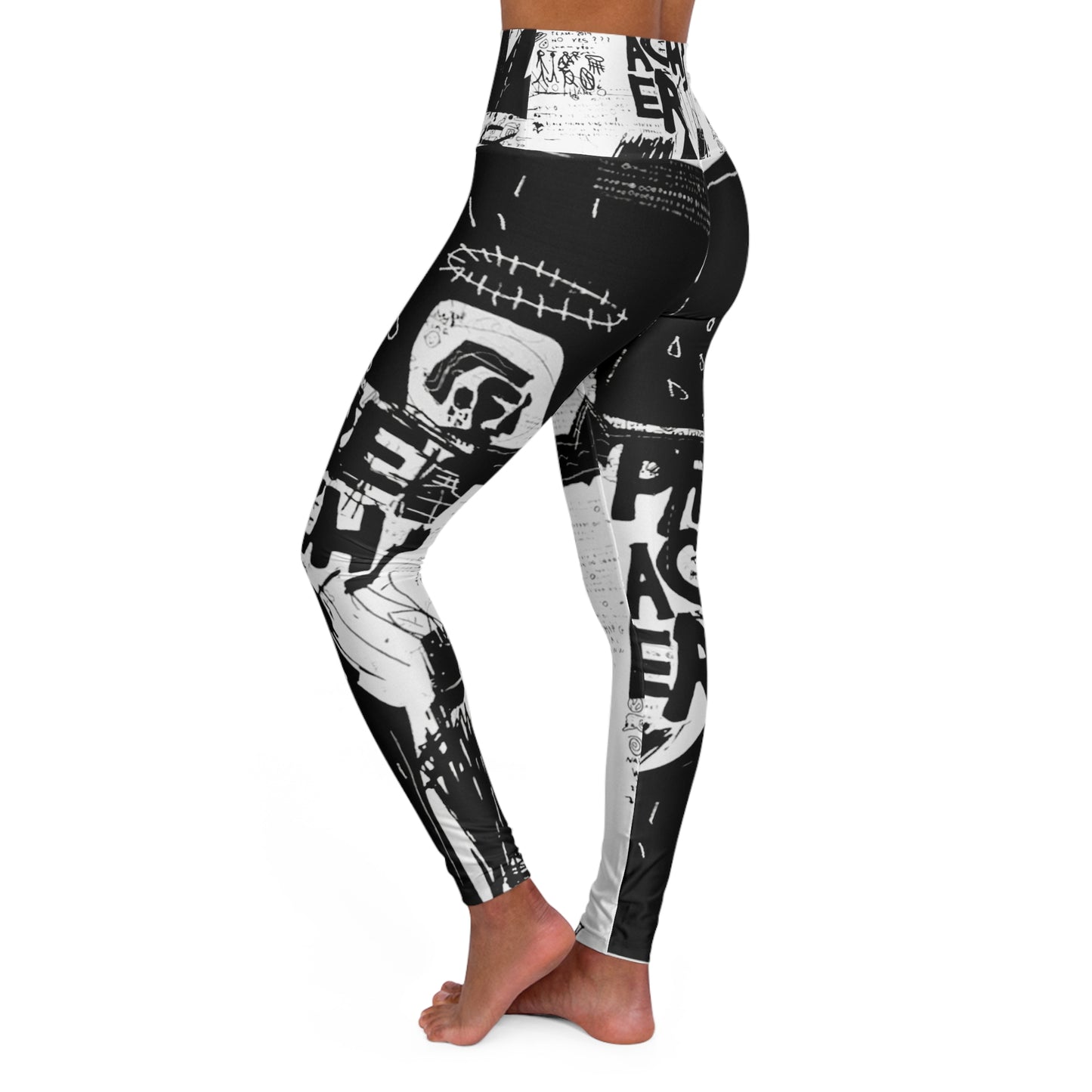 High Waisted Graffiti Yoga Leggings (AOP)