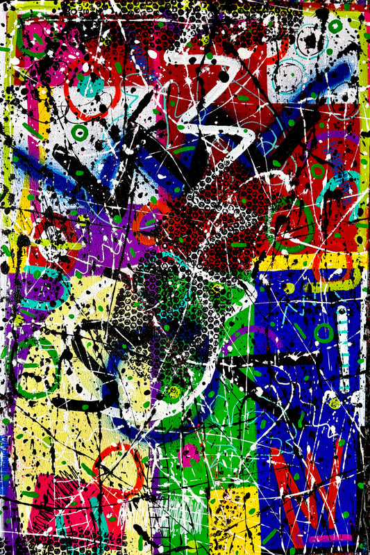 8-Featured - Another Saturday Night In Baltimore (24x36) -Original abstract mixed media painting on canvas