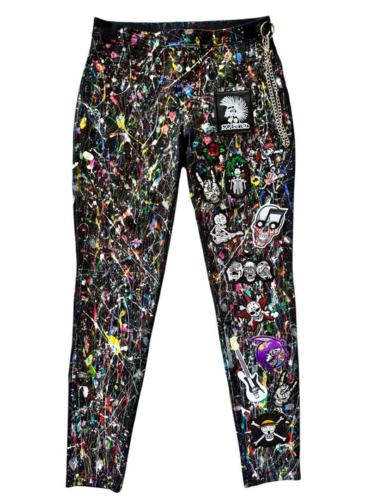 Wearable Art - Hand Painted Jeggings For Women (Size:Small-Medium)