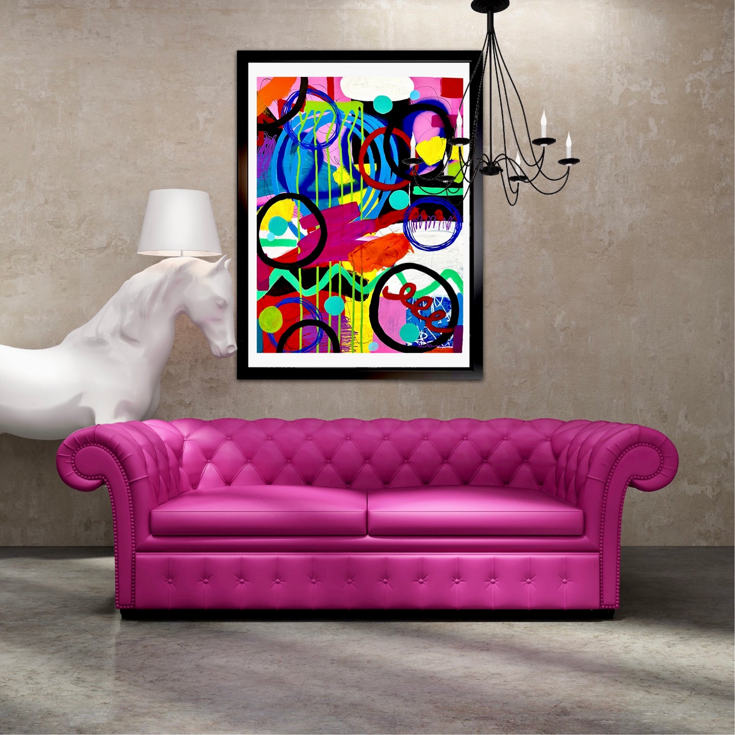 Beautiful Life (18x24) - Abstract mixed media graffiti watercolor paper painting