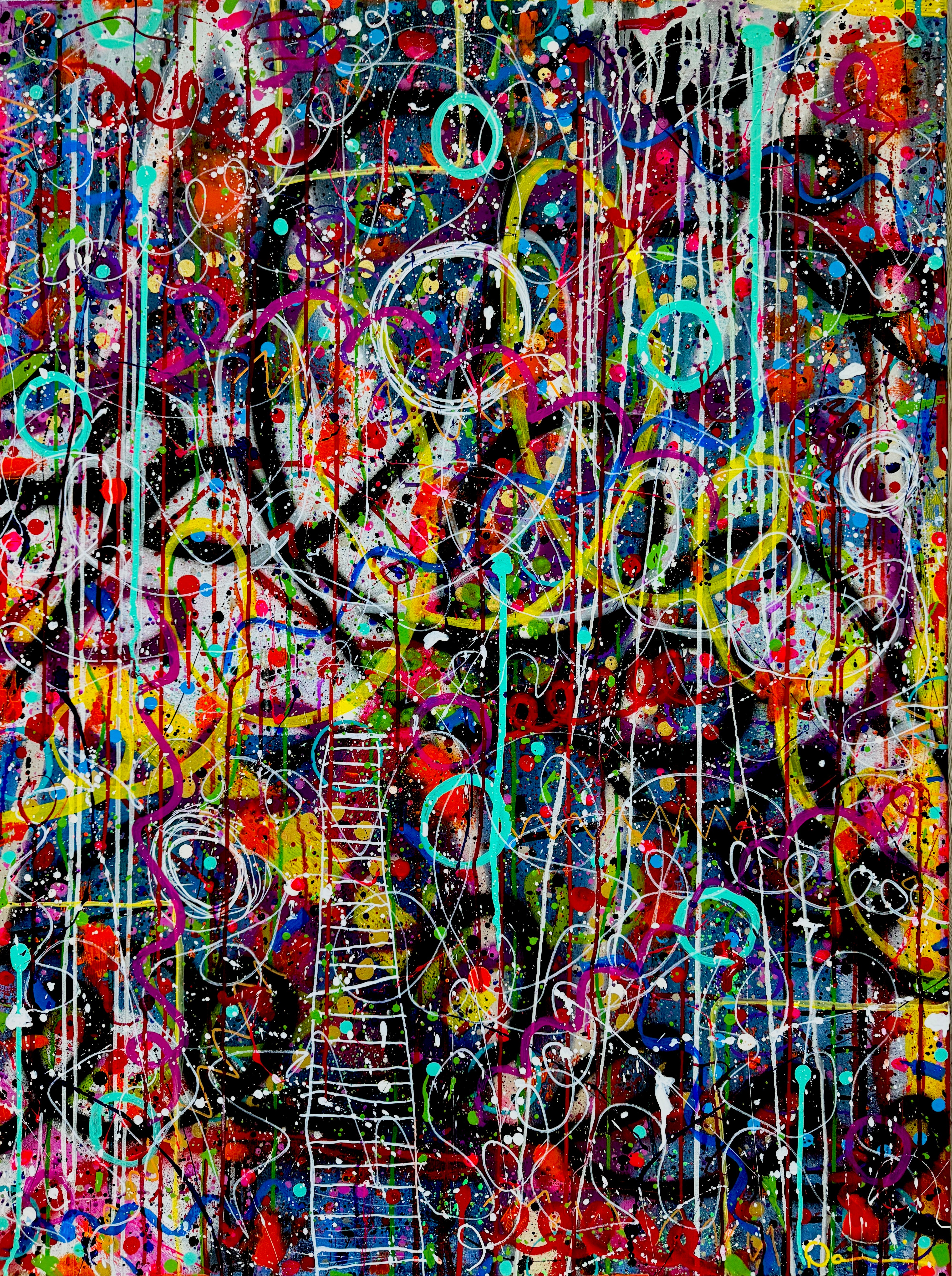 0-Featured - Chaos Inside Me (36x48) - Large abstract mixed media