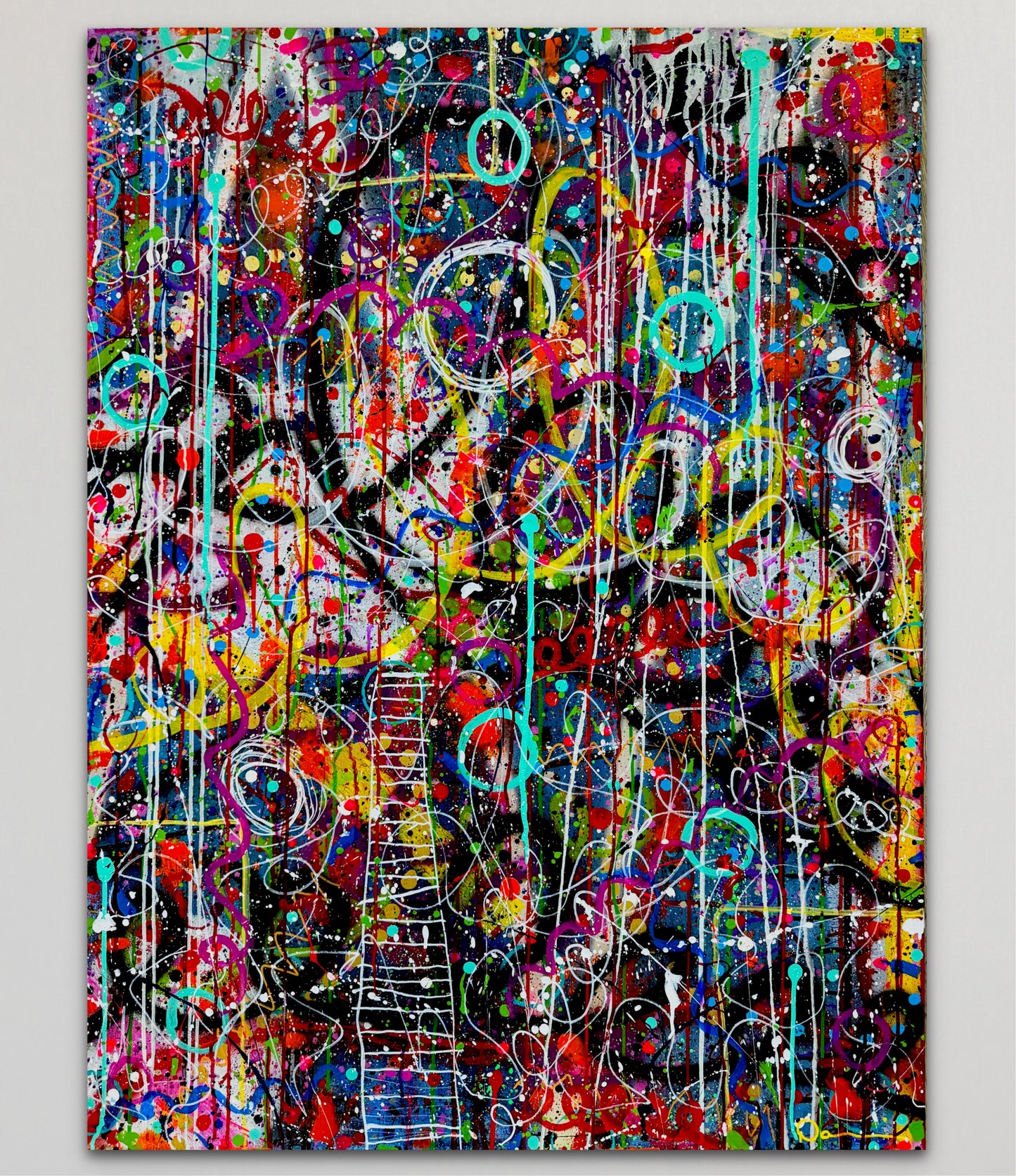 0-Featured - Chaos Inside Me (36x48) -  Large abstract mixed media fine art canvas wall art painting