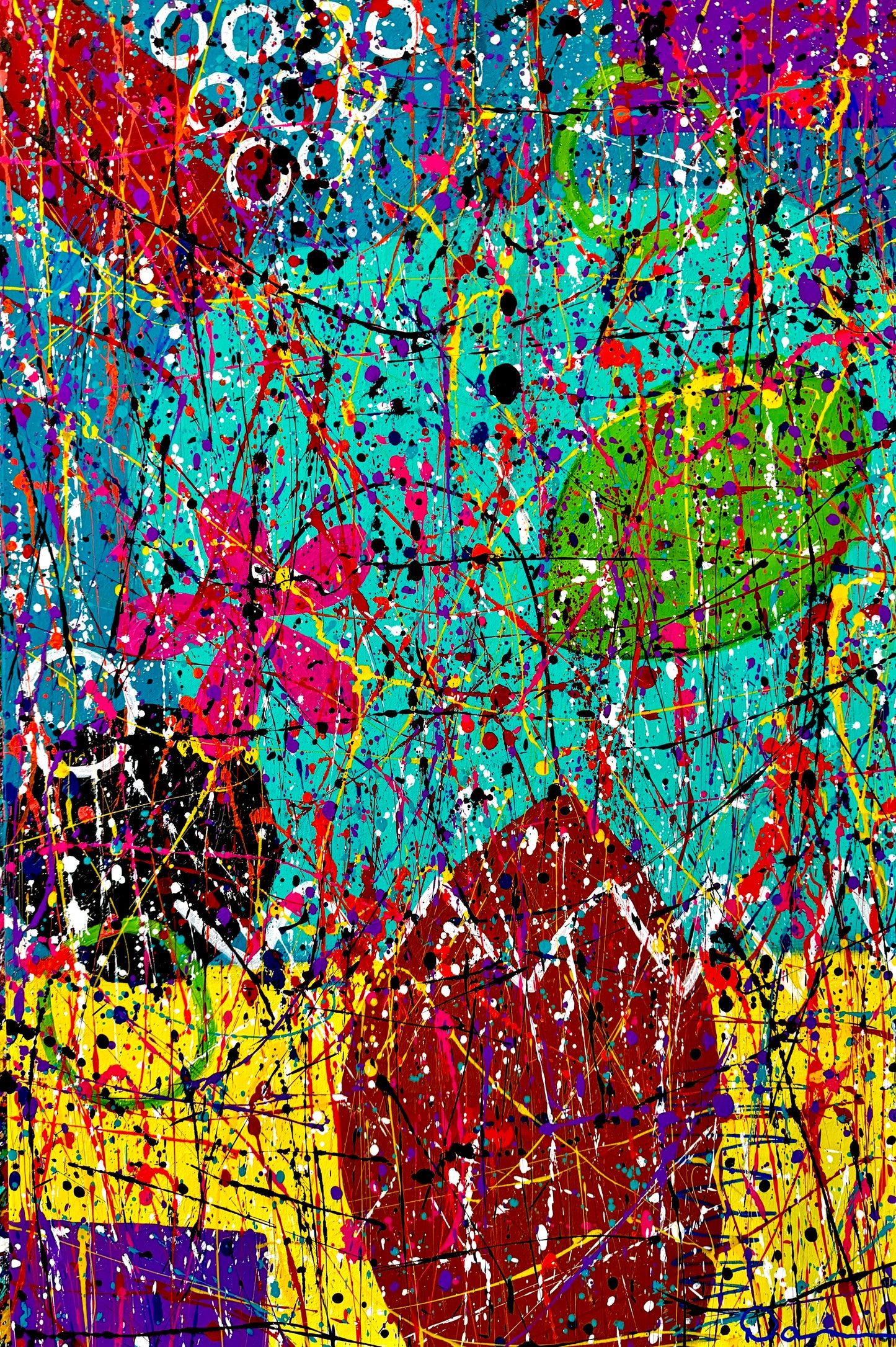 7-Featured - Child's Play (24x36) - Original abstract mixed media painting on canvas