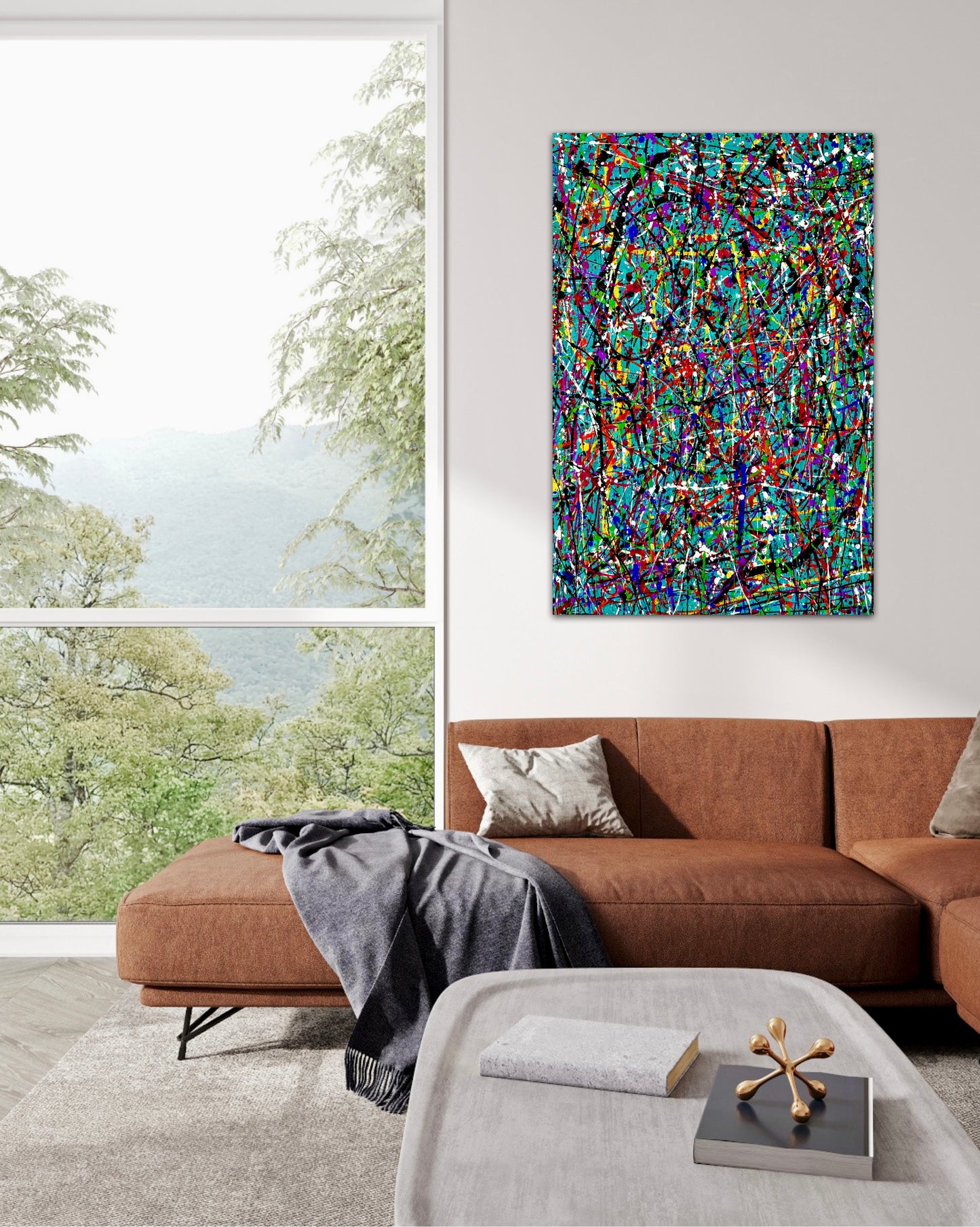 5-Featured - Colorful Chaos (24x36) - Original acrylic on canvas painting