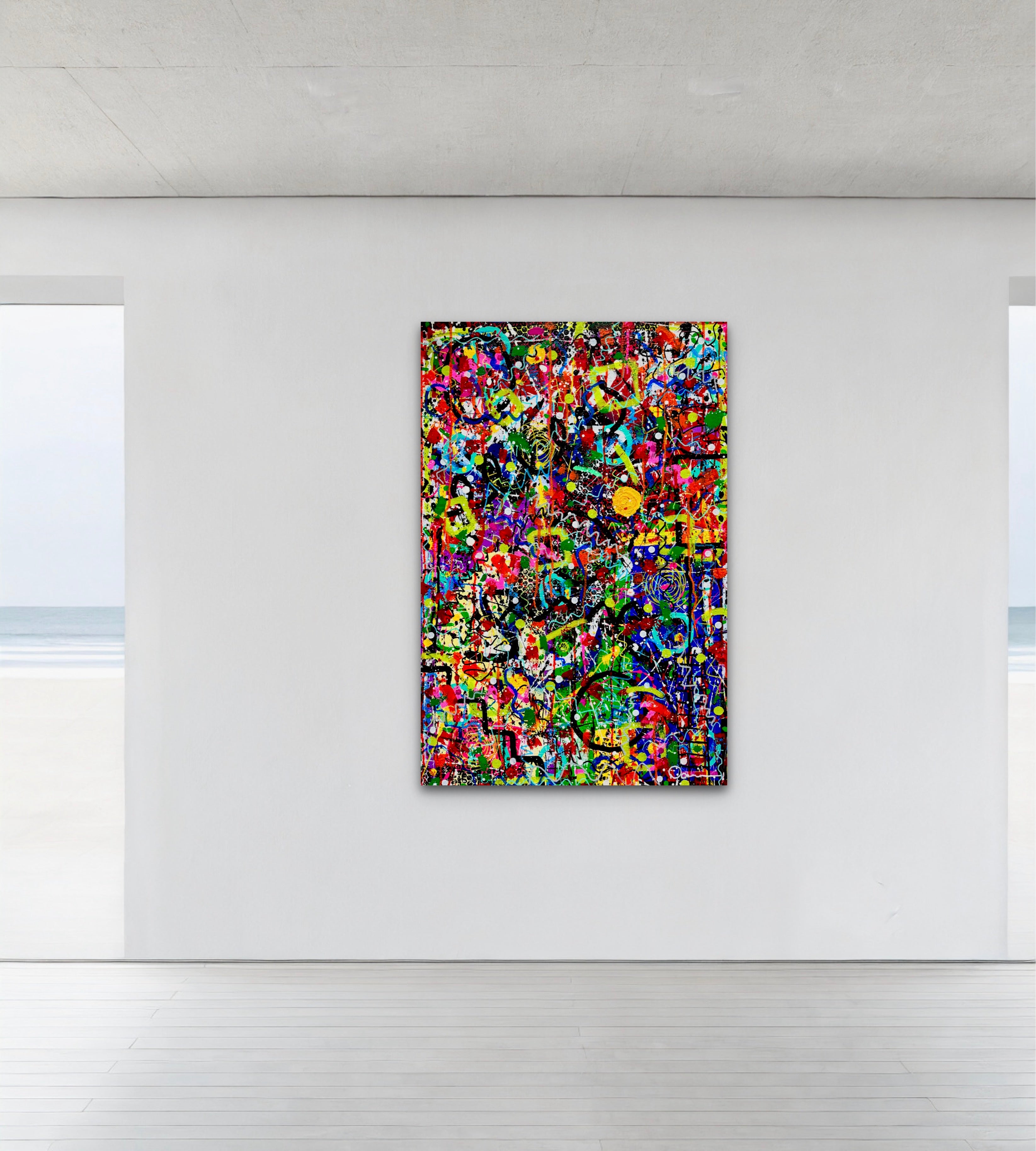 アート・デザイン・音楽 THEATRE DES REALITES 2-Featured - Controlled Chaos (24x48) - Abstract mixed media deep