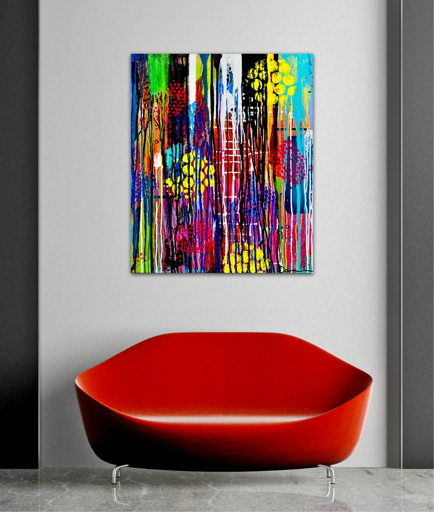 Fluid Imagination (20x24) - Mixed media abstract canvas painting