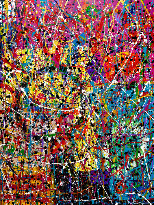 Fractured Radiance (30x40) -Brand New Original Signed Abstract Mixed Media Canvas Painting Wall Art by Dani Wilson