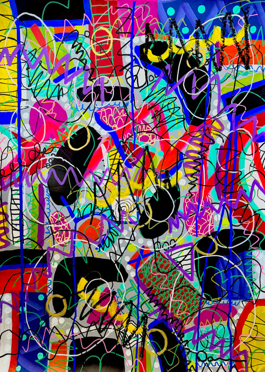 1-Featured - What Freedom Looks Like (22x30) - Original Abstract Painting Mixed Media On Yasutomo Art Mineral Paper by Dani Wilson