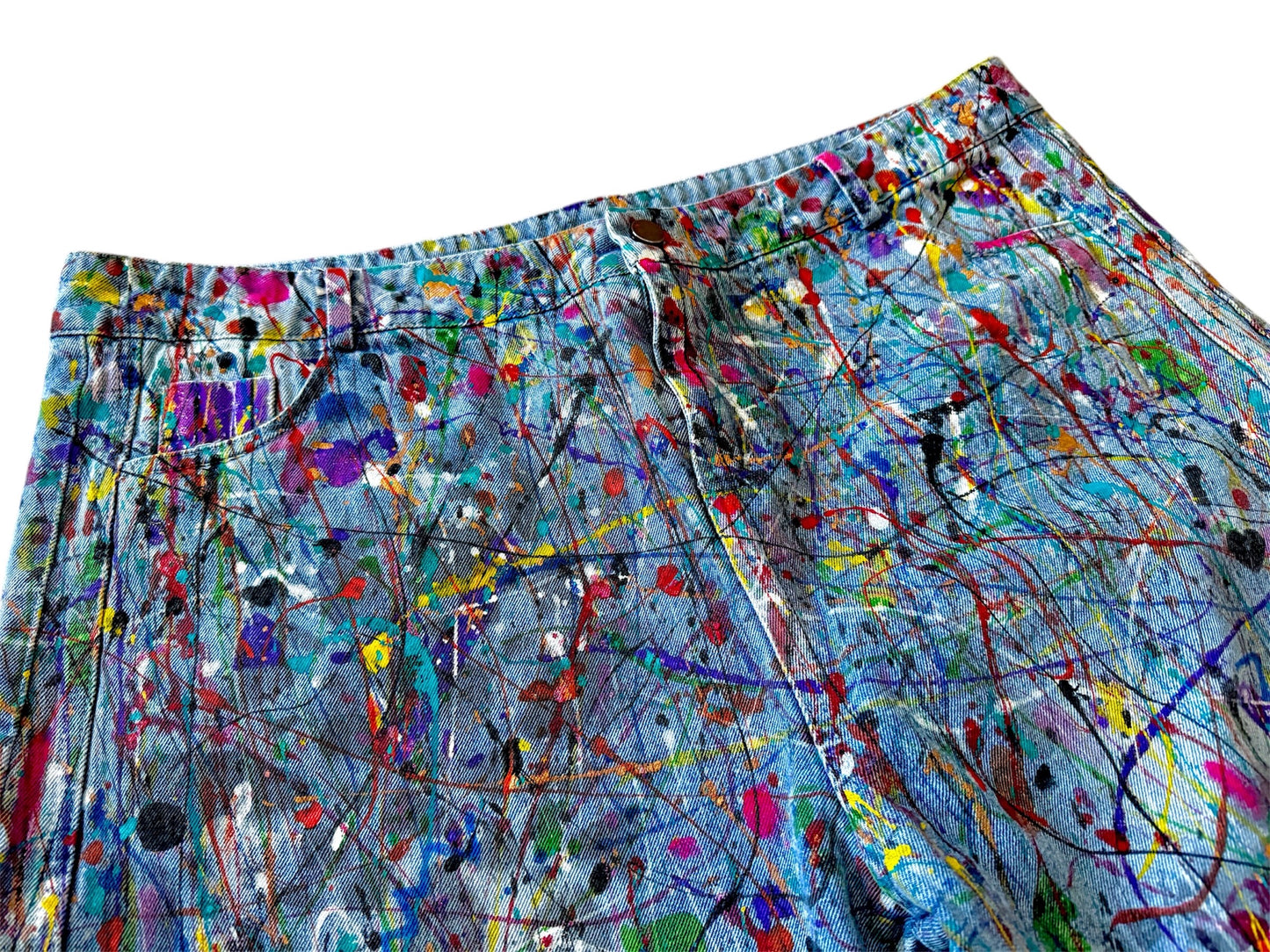 Graffiti Glam Jeans - Wearable Art - Hand Painted One Of a Kind Jeans (Size:16)