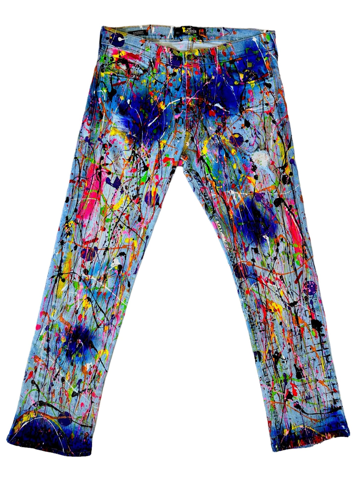 Wearable Art - Hand Painted and One Of a Kind Boyfriend Jeans (Size: 6/8)