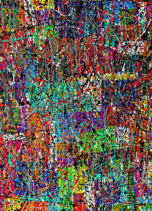 2-Featured - Ladder To Utopia (36x48)  Large abstract mixed media fine art canvas wall art painting