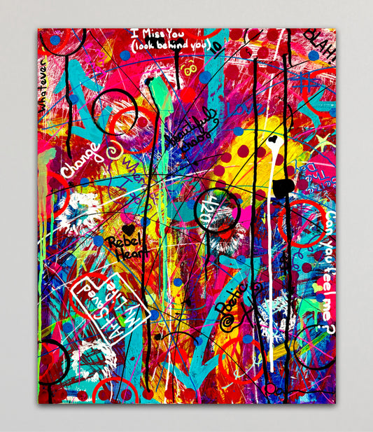 I Miss You - (16x20) - Original Mixed Media Abstract Signed Painting On Canvas by Dani Wilson 