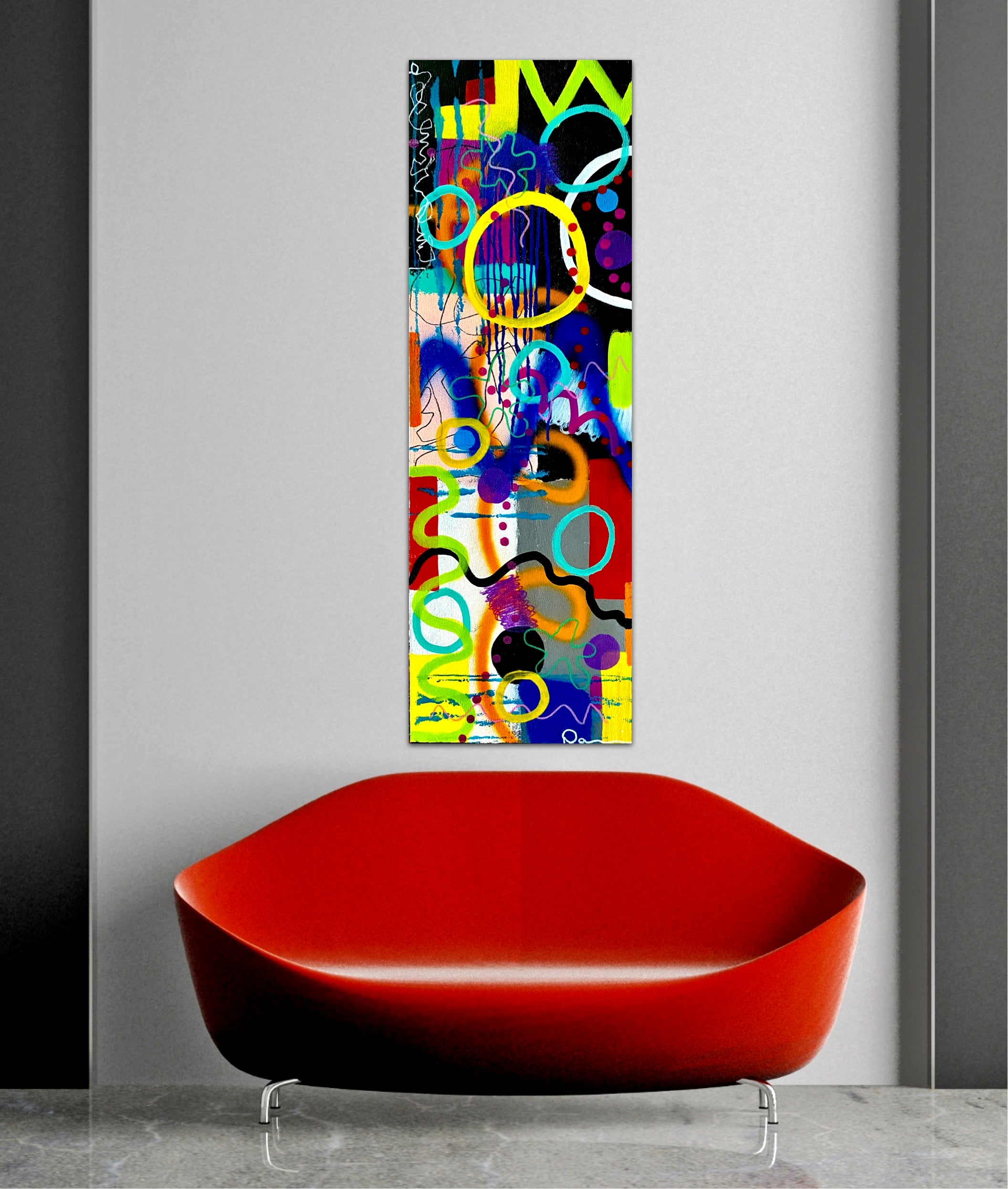 Abstract painting 12x 36 top