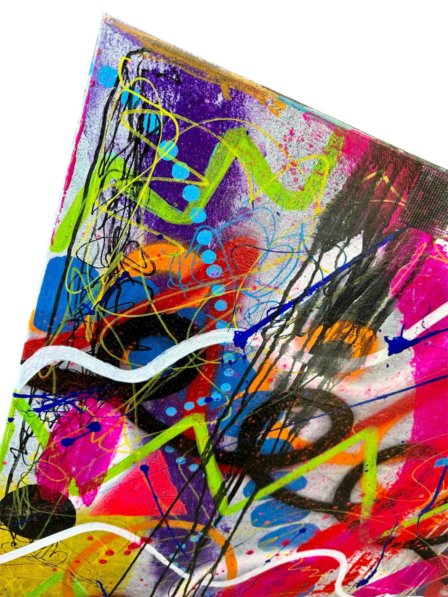 9-Featured - The Painted Muse (36x48) - Large original abstract mixed media graffiti style canvas wall art painting