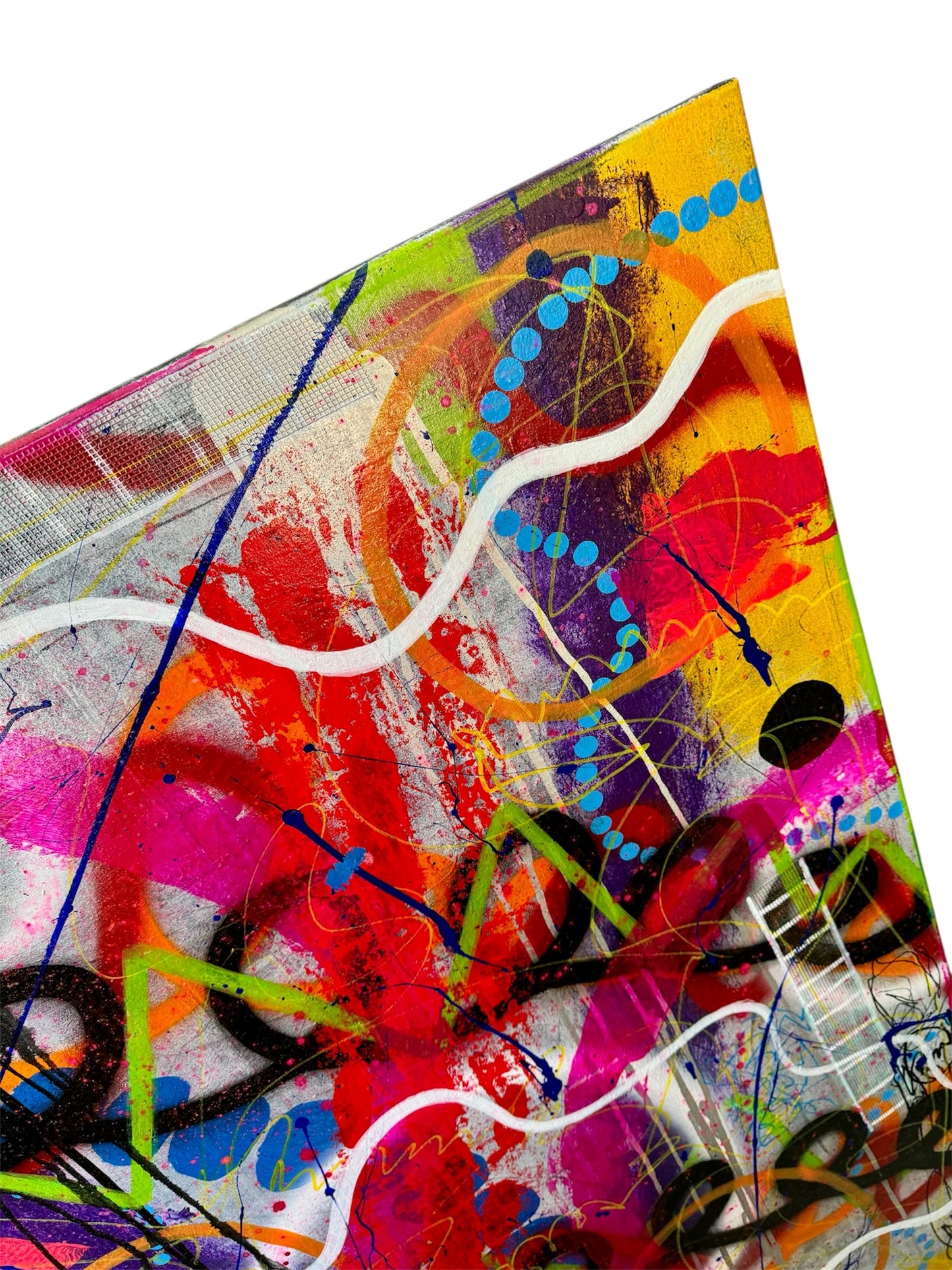 9-Featured - The Painted Muse (36x48) - Large original abstract mixed media graffiti style canvas wall art painting