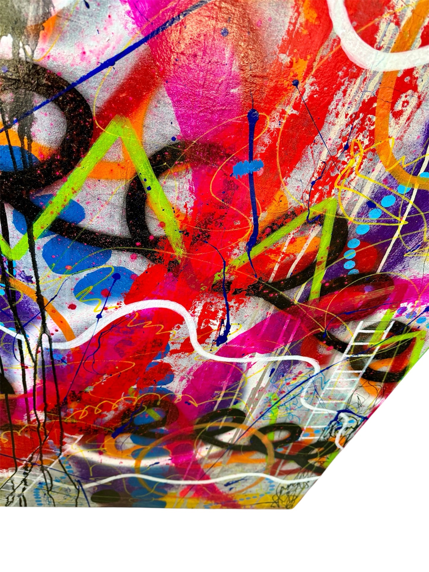 9-Featured - The Painted Muse (36x48) - Large original abstract mixed media graffiti style canvas wall art painting