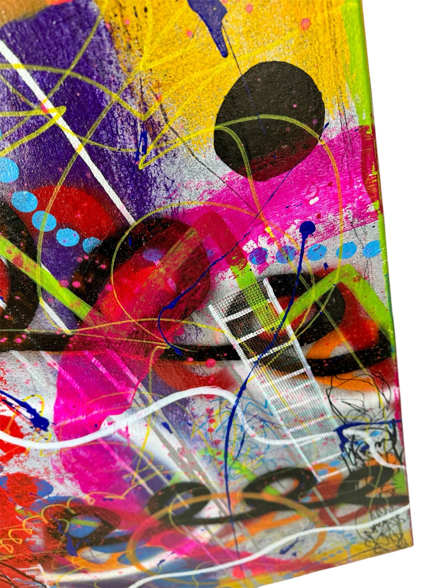 9-Featured - The Painted Muse (36x48) - Large original abstract mixed media graffiti style canvas wall art painting