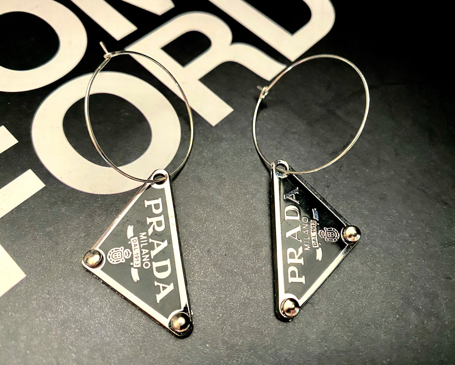 Repurposed Triangle Earrings