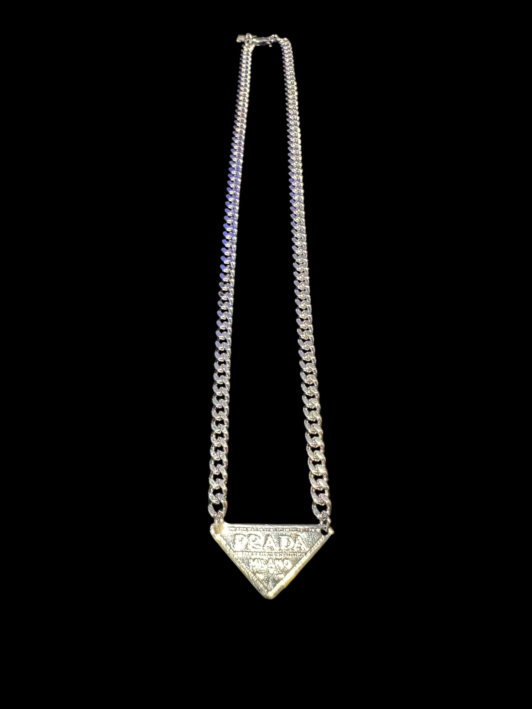 Unisex Silver Tone 21” Repurposed Prada Necklace – Dani Wilson Designs