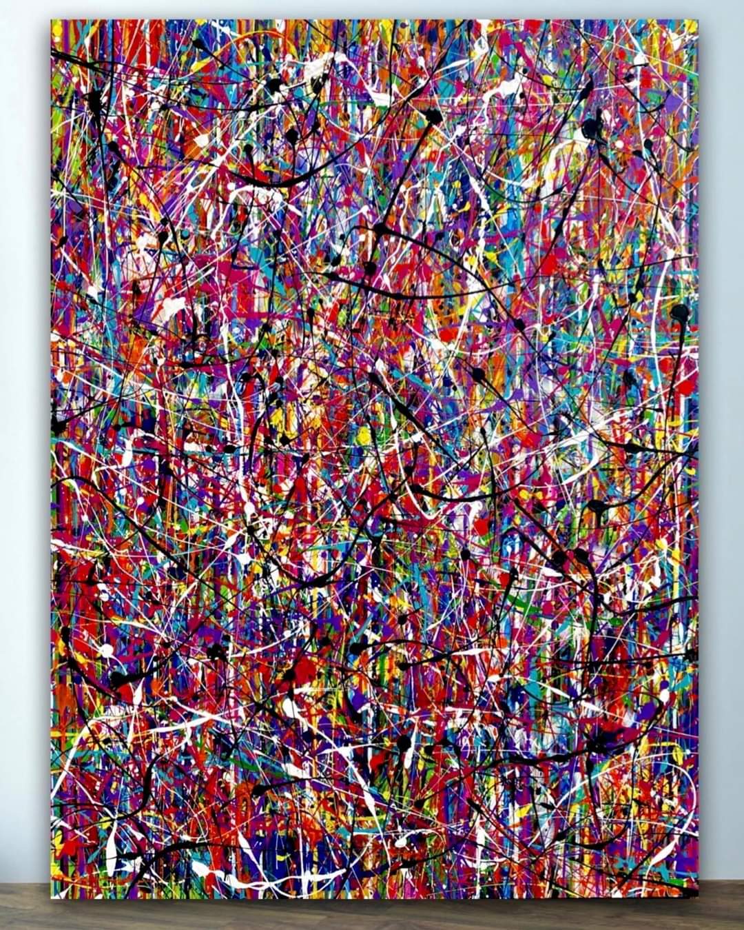 Spatter Painting #1 (36x48) - Large abstract acrylic spatter style canvas wall art painting