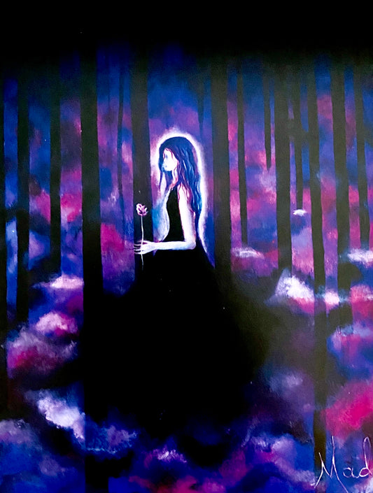 Ssoftrealmss Girl In Woods Print (8x10) - Abstract artwork