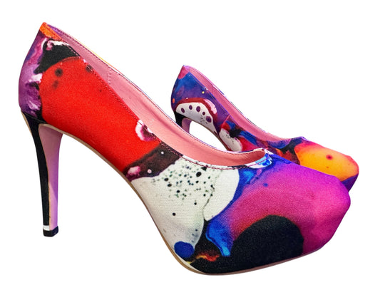 Swirl Stilettos - Hand Painted shoes (Size 7)