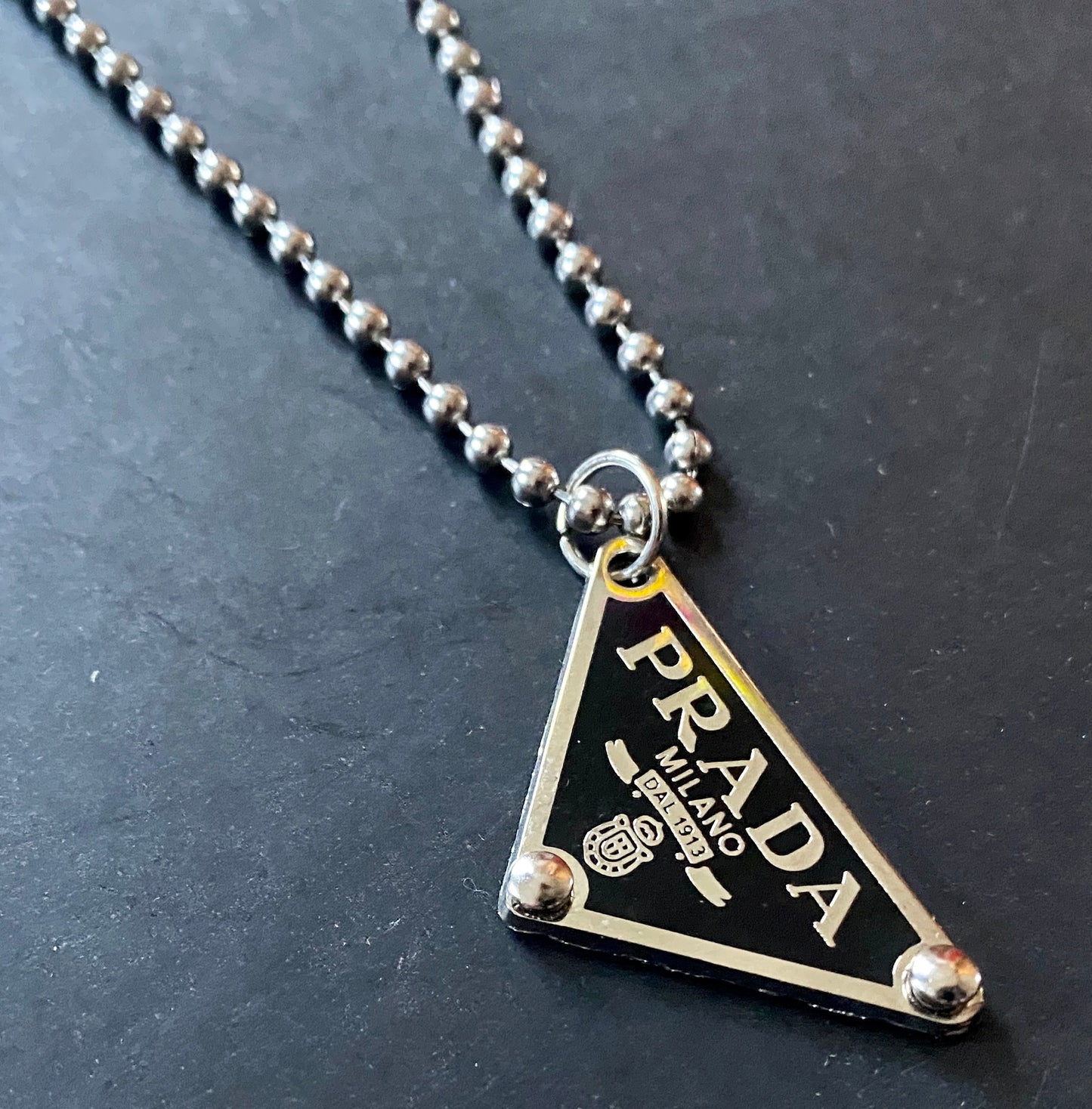 Repurposed Triangle Necklace - 30"