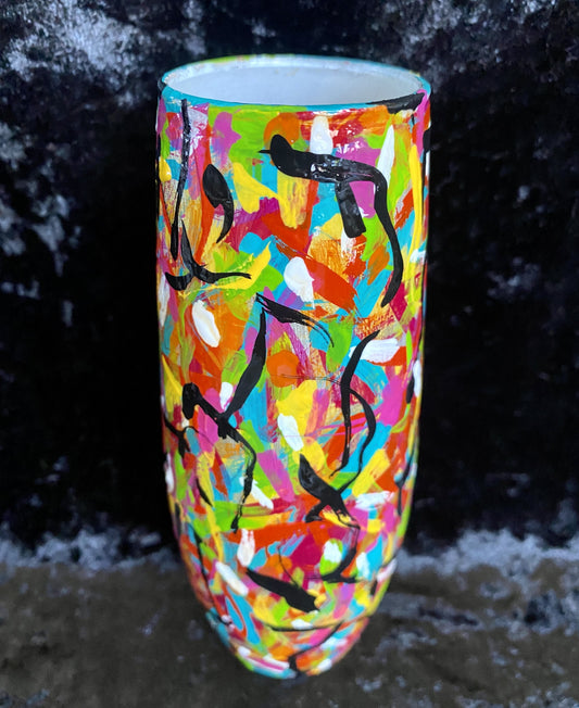 Hand Painted Glass Bud Vase (6" tall)