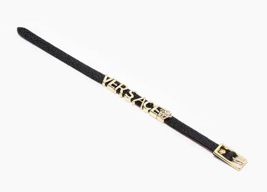 Stunning 9 inch adjustable Versace leather bracelet for men and women (Size 9")