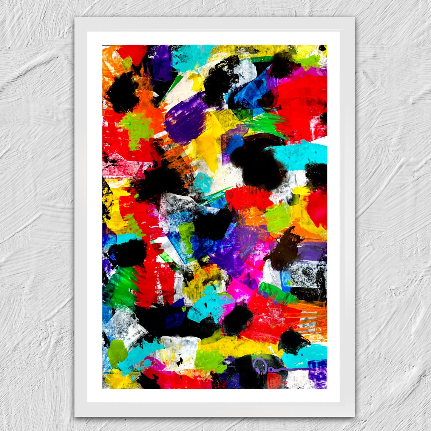 Strokes of Vibrance! (12x16) - Original Signed Colorful Abstract Expressionism Acrylic Painting by Dani Wilson on Yasutomo Mineral paper