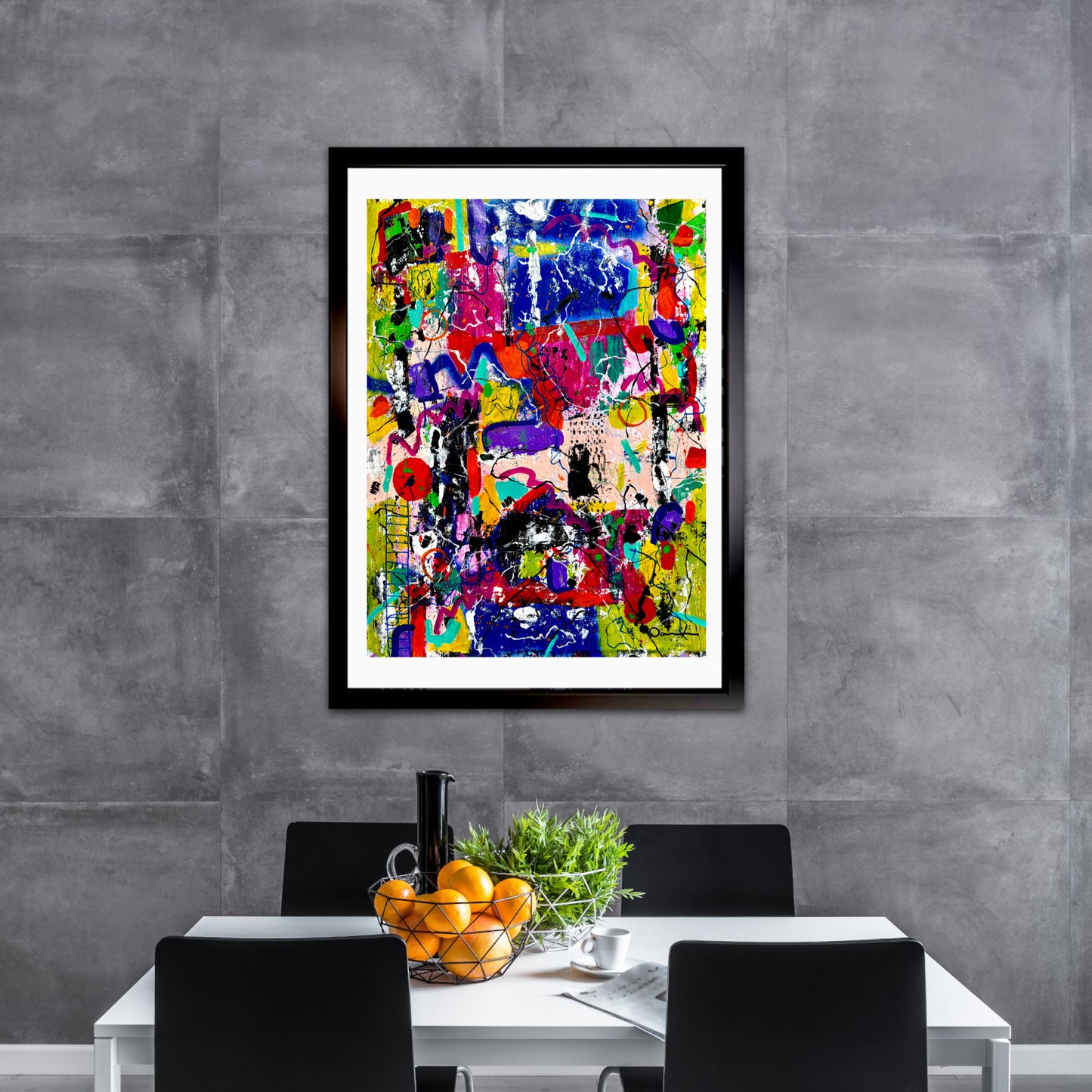 Vibrant Abstract Euphoria (22x30)  Original mixed media on fine art paper