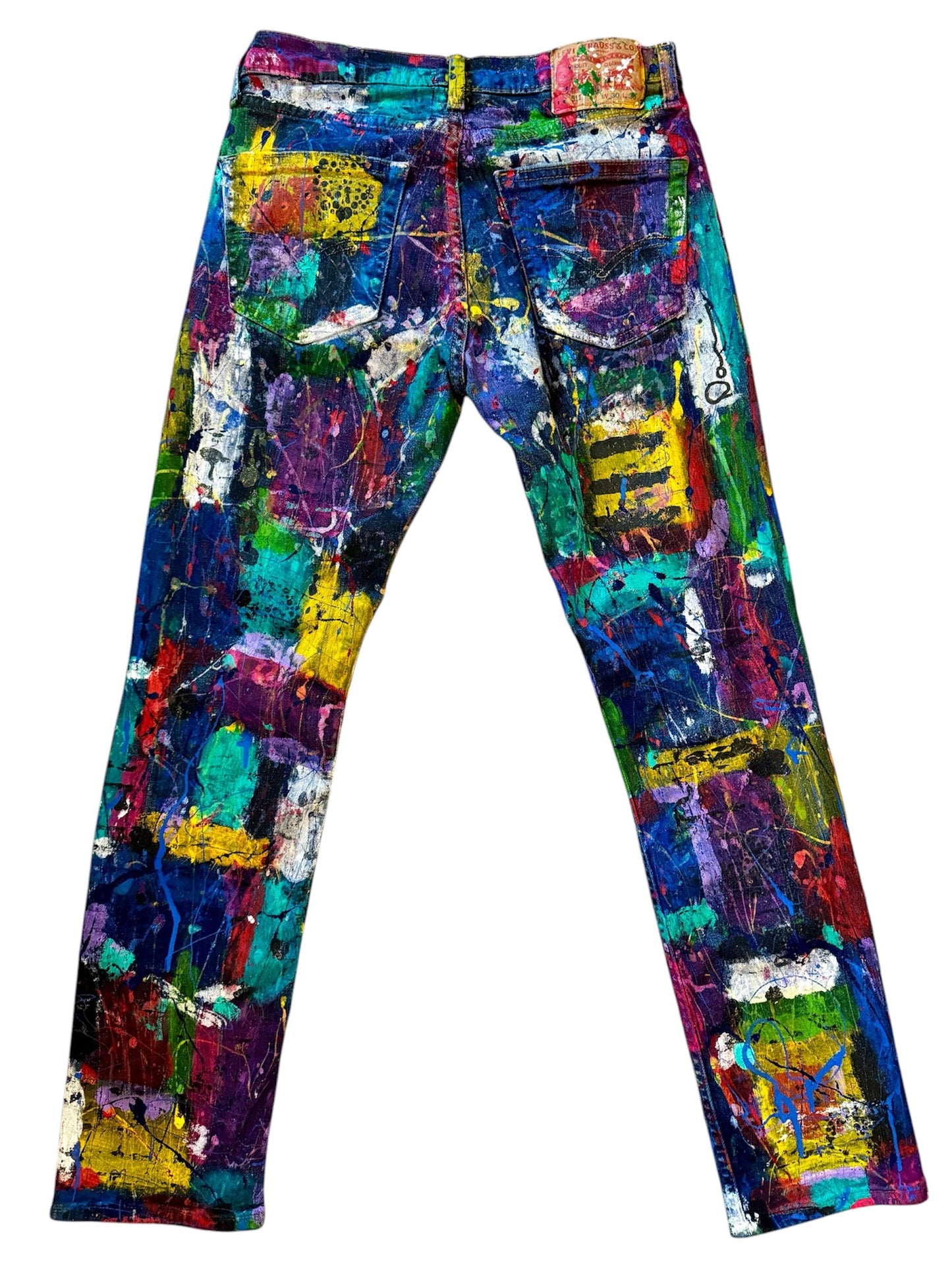 VividThreads - Wearable Art - Hand Painted One Of a Kind Jeans (Size:8)