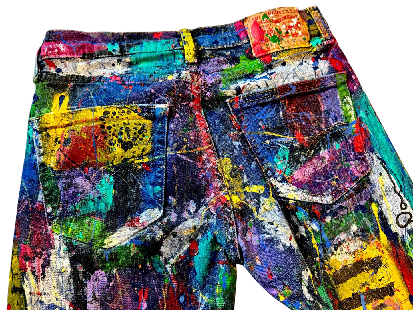 VividThreads - Wearable Art - Hand Painted One Of a Kind Jeans (Size:8)