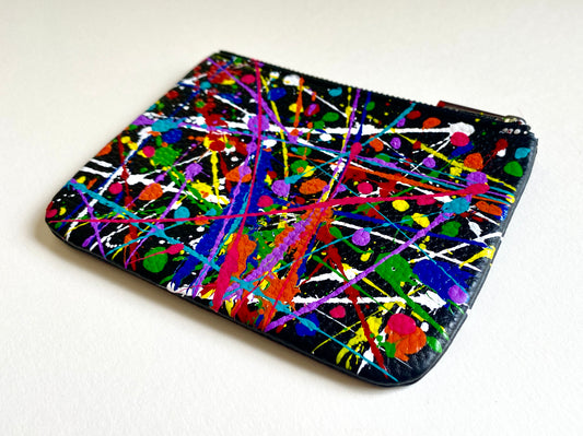 Zipper Wallet (4x5) - Hand painted leather