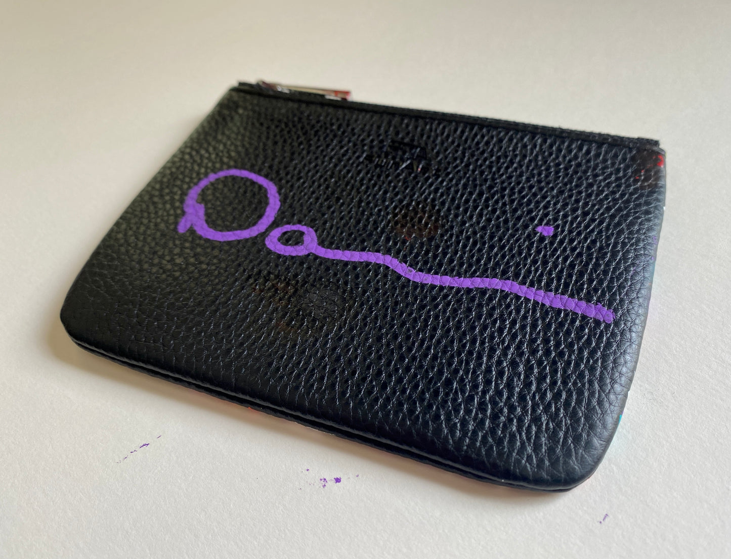 Zipper Wallet (4x5) - Hand painted leather