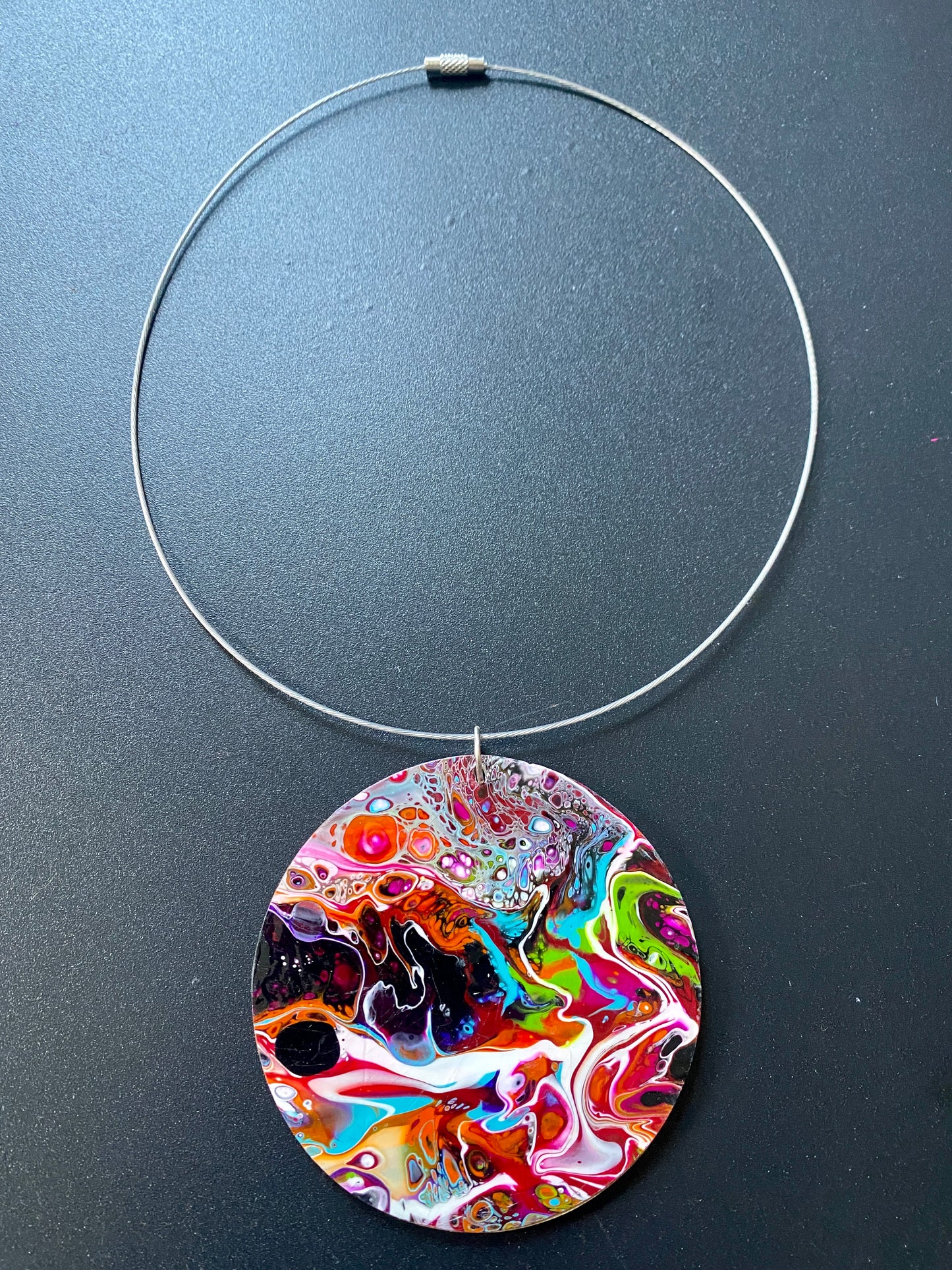 Wearable Art Statement Necklace - 3" Pendant and chain