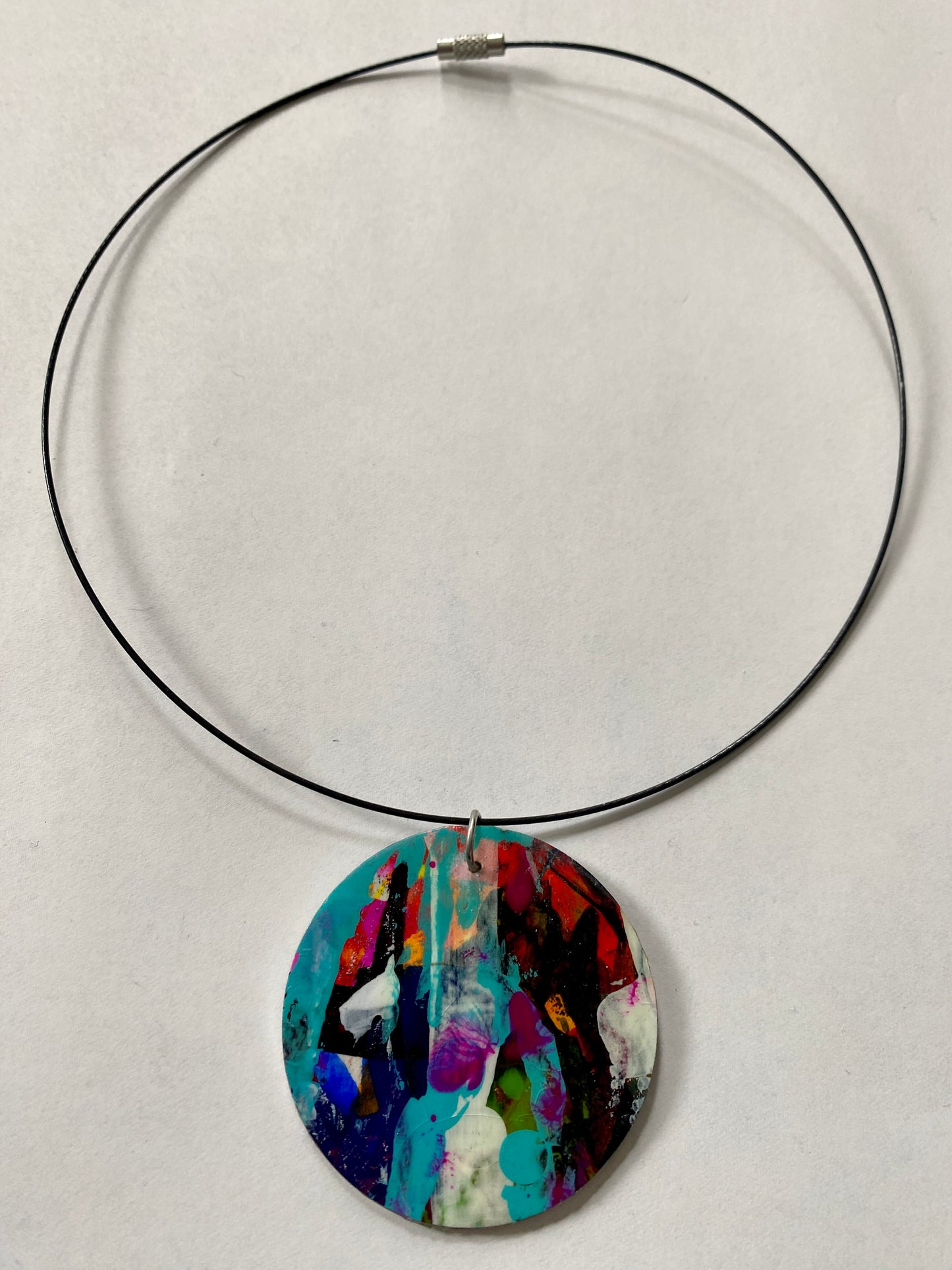 Wearable Art Statement Necklace (1.5" Pendant, 18" chain)